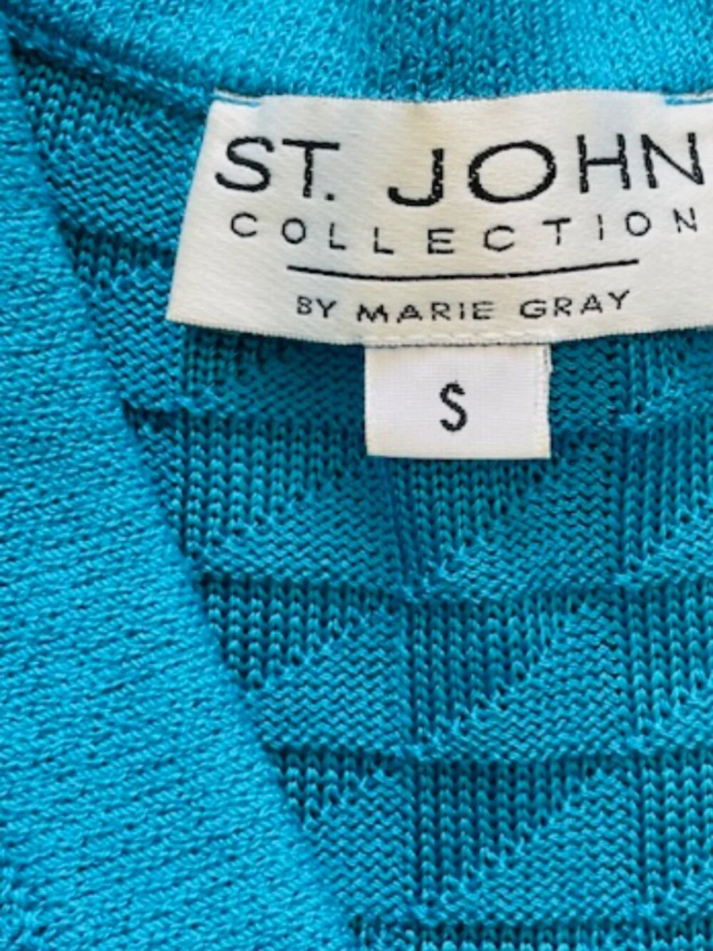 St. John Collection Santana Knit Pantsuit Teal 2 Piece Luxe Knit Wide Leg Small - Picture 6 of 12
